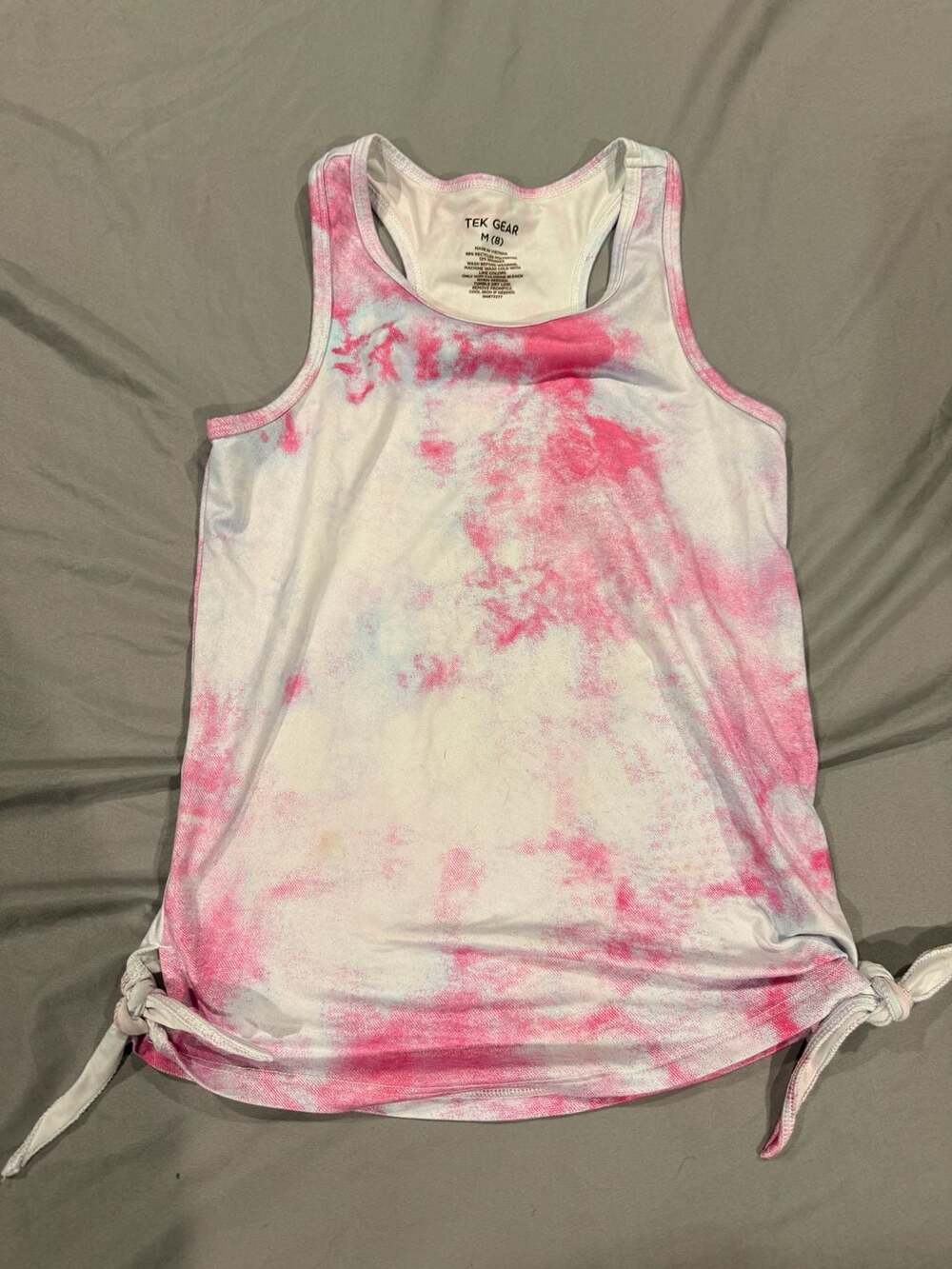 Tek Gear Tank Top Size girls M(8) Pink Tie Dye Racerback Activewear